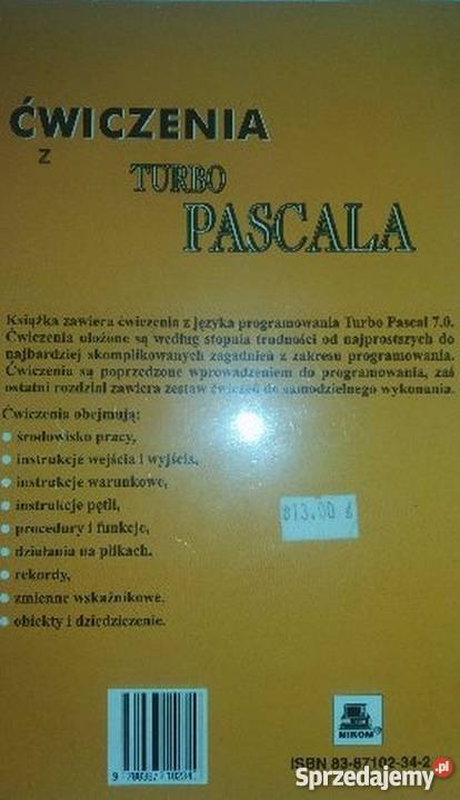 ĆWICZENIA Z TURBO PASCALA ARCISZEWSKI Poradniki, albumy i reportaże