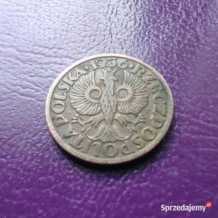 Moneta przedwojenna II RP 1 grosz 1936 Brąz Pruszków