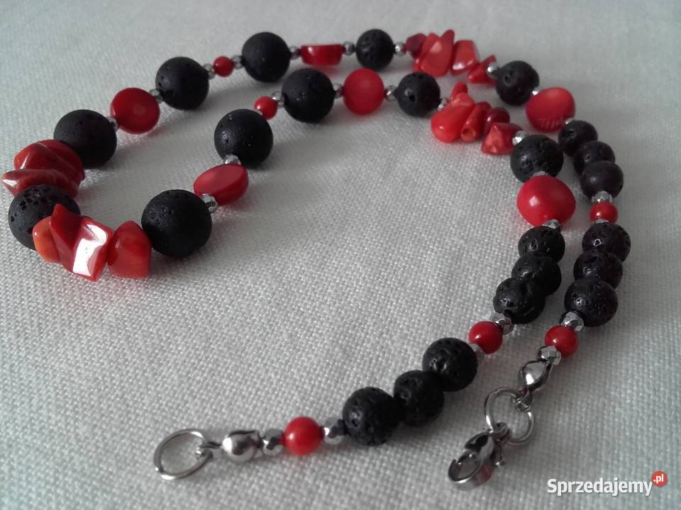 Naszyjnik koral lawa Warszawa