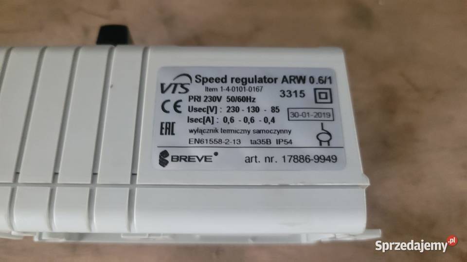 Regulator obrotów wentylatora VTS speed ARW 06 kujawsko-pomorskie