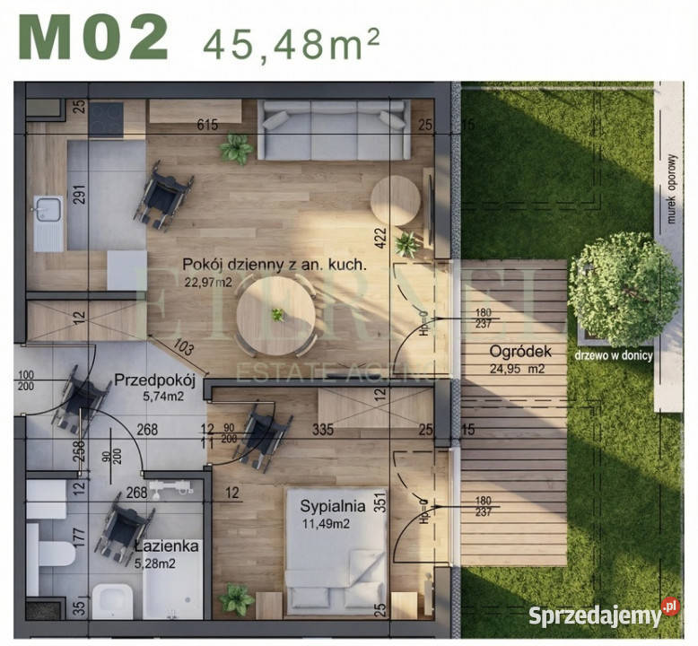 Mieszkanie 2pokojowe z ogródkiem 4548m Czyżyny garaż Kraków