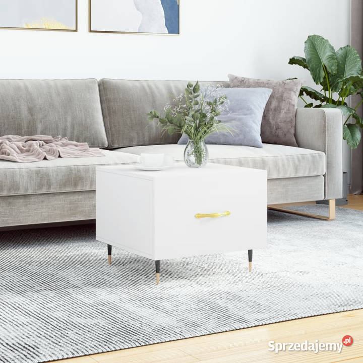 Stolik kawowy biały 50x50x40 materiał Warszawa