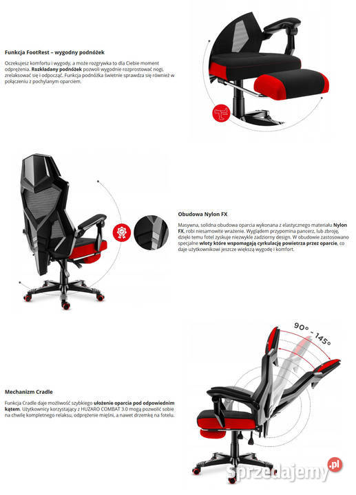 Fotel Gamingowy obrotowy Gracza Huzaro Combat 30 Fotele i pufy wielkopolskie Baranowo