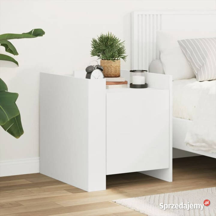 Szafka nocna biała 45x50x50 materiał