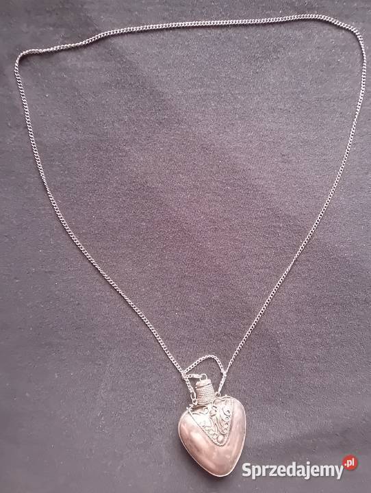 Platerowany wiktoriański wisiorek flakonik na wielkopolskie Koźminek