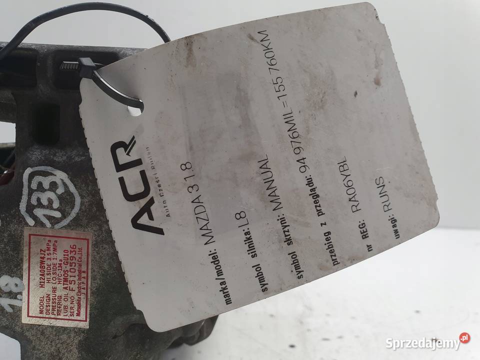 SPRĘŻARKA KLIMATYZACJI Mazda 6 18 16V pompa lubelskie Rudka