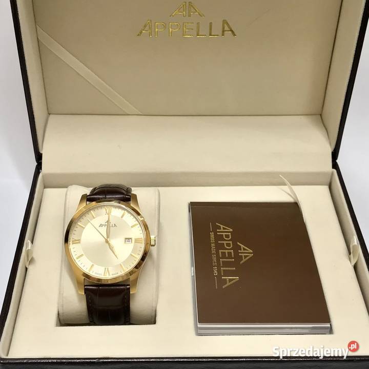 Appella Classic 12004 Swiss Made szafir 5ATM box mazowieckie Warszawa sprzedam
