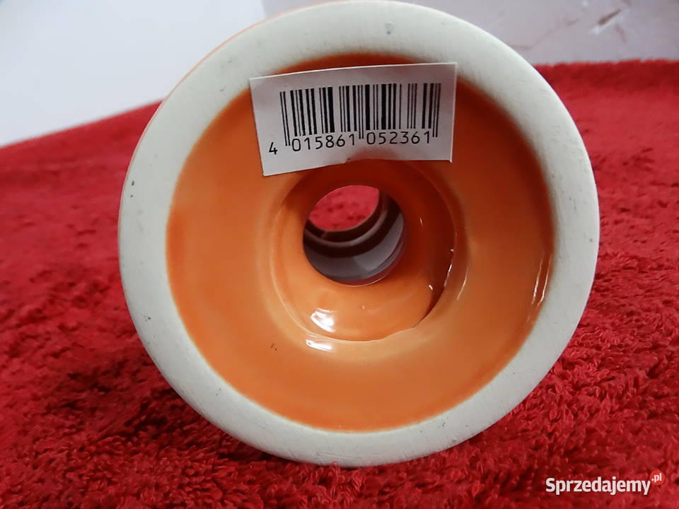 Stylowy ceramiczny świecznik soczysty pomarańcz Biłgoraj