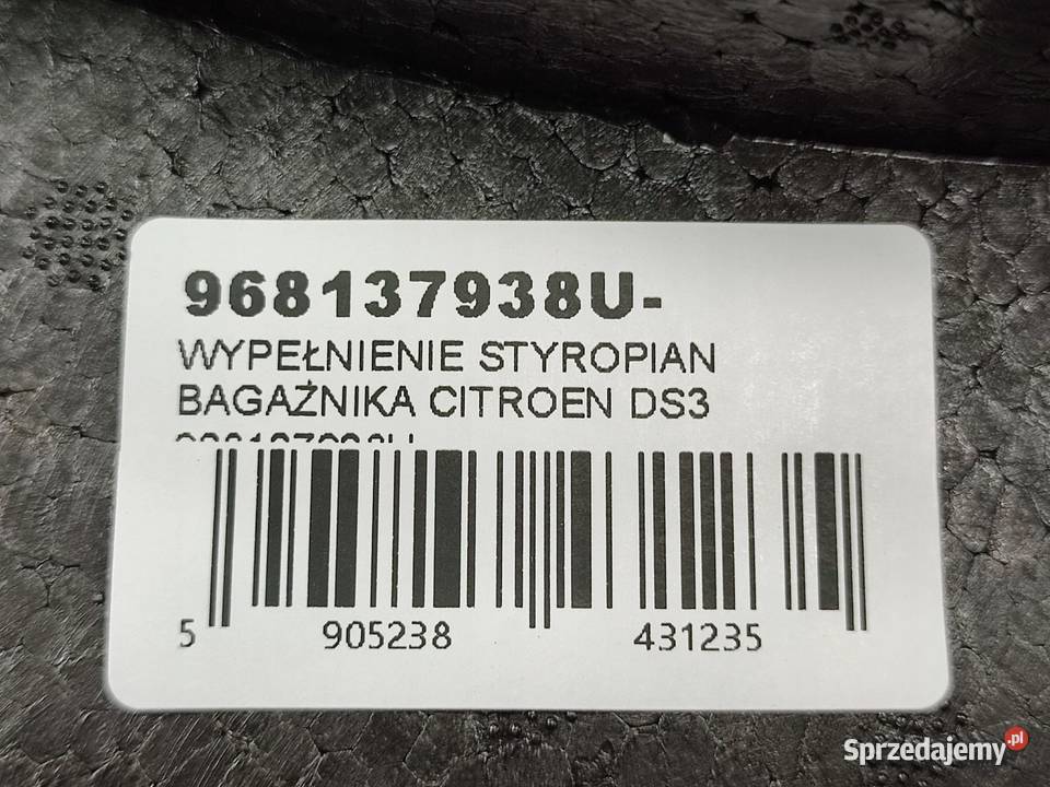 WYPEŁNIENIE STYROPIAN BAGAŻNIKA CITROEN C3