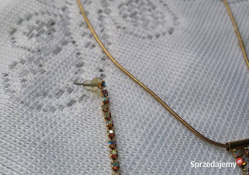 Stary angielski naszyjnik z kryształkami plus Ochojno