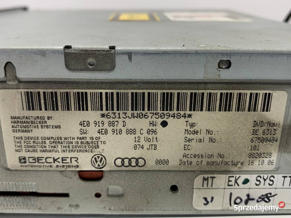 CZYTNIK NAWIGACJI AUDI Q7 4L 4E0919887D 0616 sprzedam