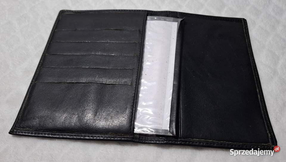 Portfel czarny wkładka na dokumenty 105x21