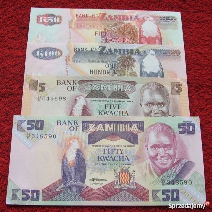 ZAMBIA Kolekcjonerskie Banknoty Zestaw - 4 sztuki UNC