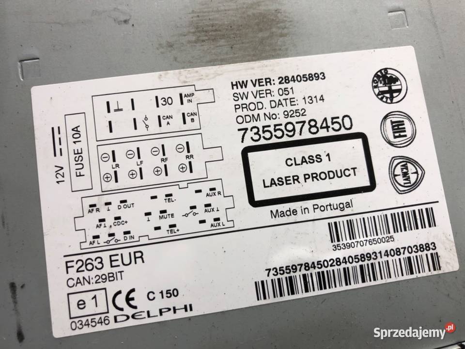 RADIO FIAT DOBLO II 7355978450 ODTWARZACZ