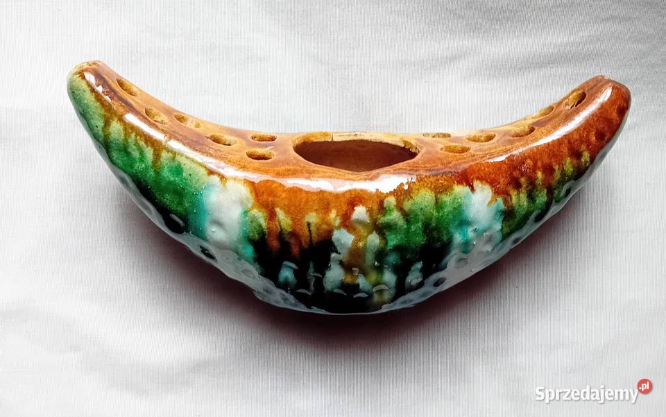 Ceramiczna ikebana Mid Century Design ręcznie Koźminek