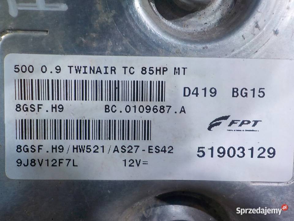 FIAT 500 09 B 12r 3D sterownik komputer silnika
