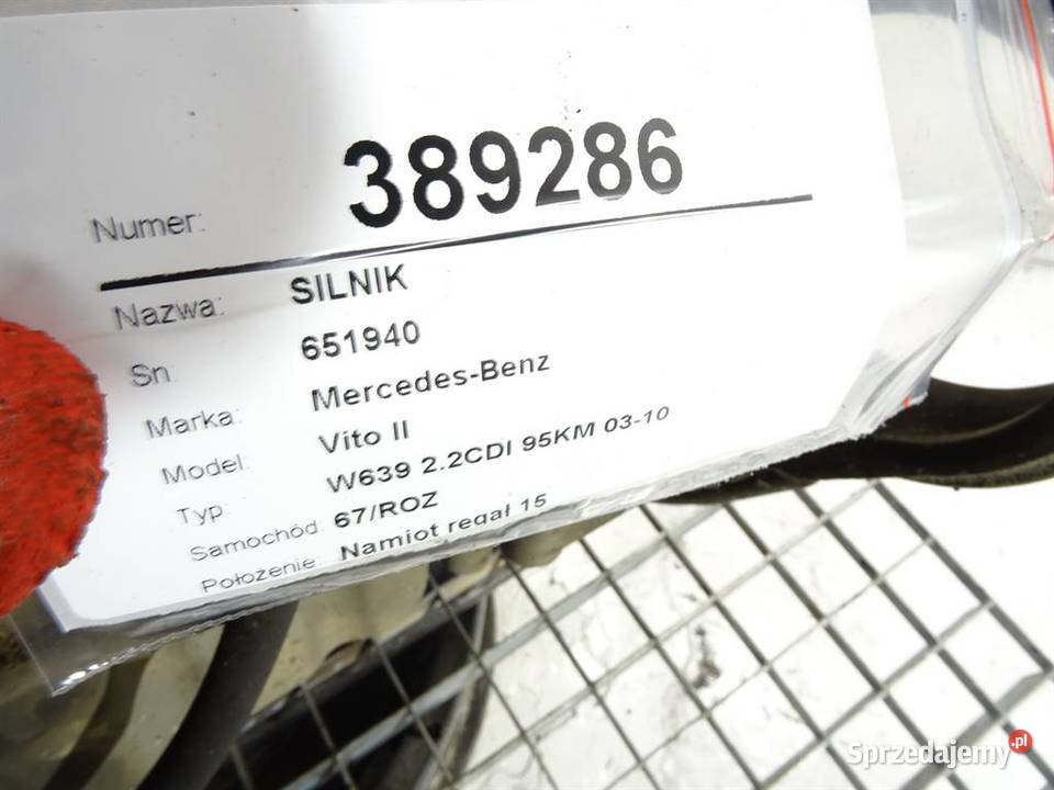 SILNIK MERCEDES 21 95 646980 W639 podkarpackie