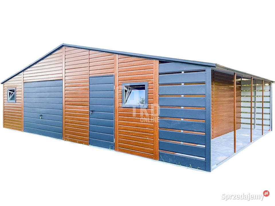 Garaż Blaszany 85x6m Wiata 15x6m Brama Uchylna Gniezno