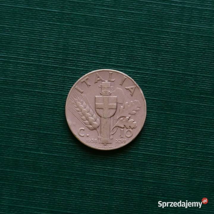 WŁOCHY 10 centesimi 1938r śląskie Gliwice