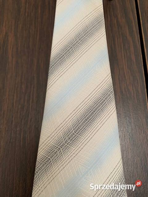 Krawat szarobłękitny Franco Feruzzi w paski Pozostałe śląskie Częstochowa