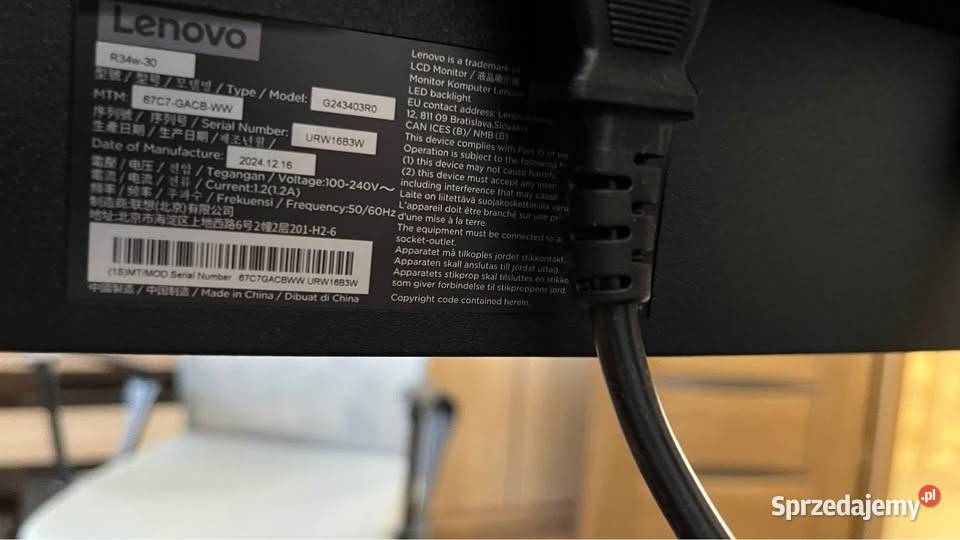 Monitor LENOVO Legion R34w30 34 3440x1440px Libiąż