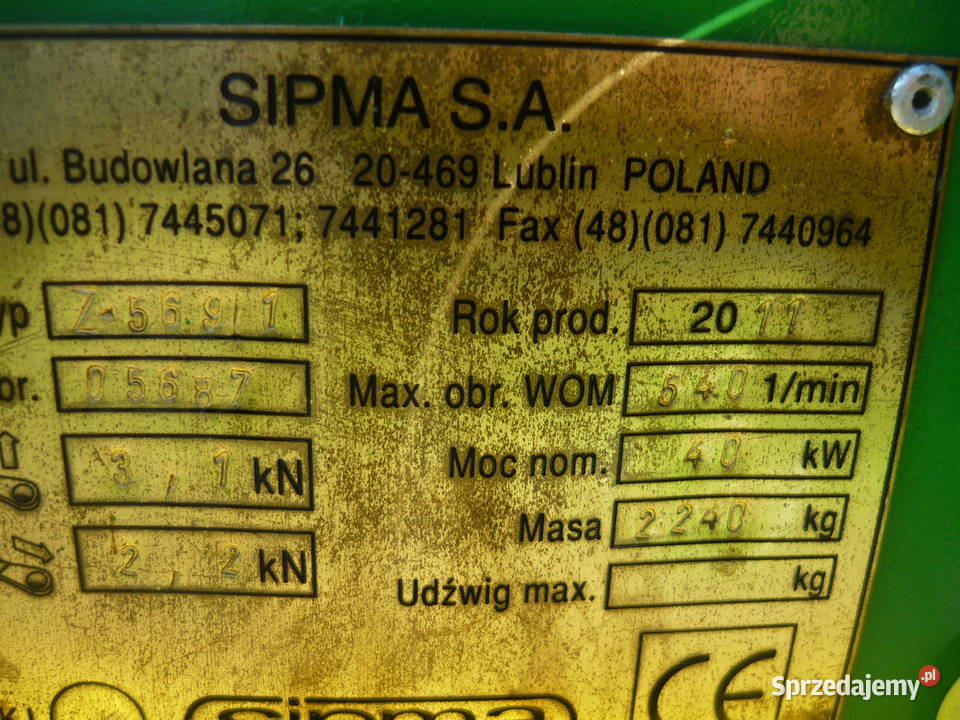 Prasa sipma z 5691 farma II nieuszkodzony Ludmiłówka sprzedam