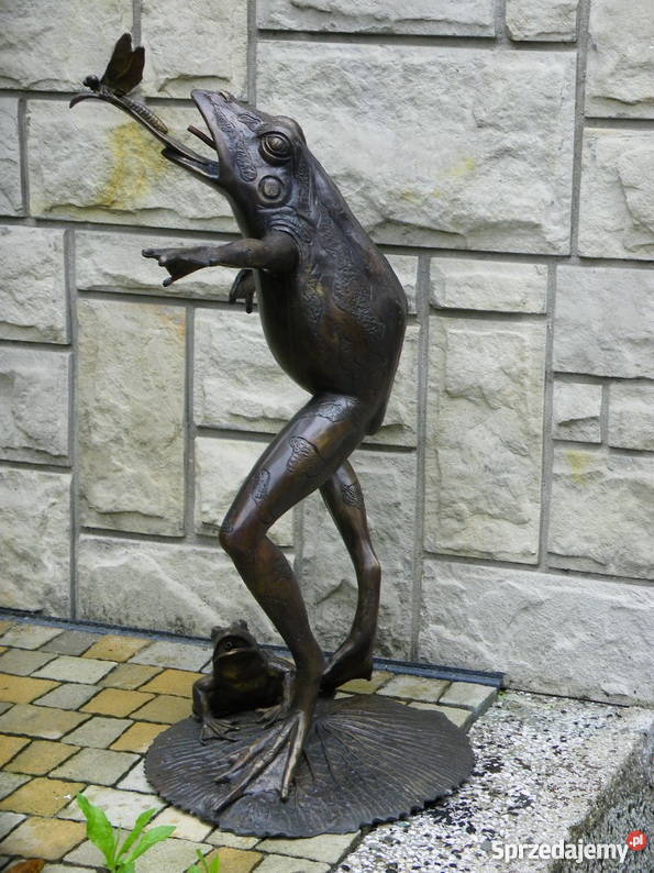 PLUJĄCA ŻABA W WASZKĘ FONTANNA Z BRĄZU ŻABA małopolskie Kraków