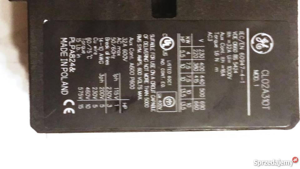 86 Stycznik CL02A310TN 75 kW warmińsko-mazurskie Elbląg