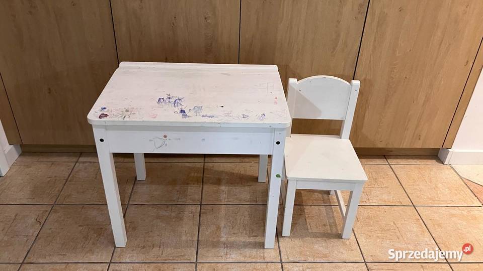 SUNDVIK biurko dziecięce 60x45 krzesełko wielkopolskie