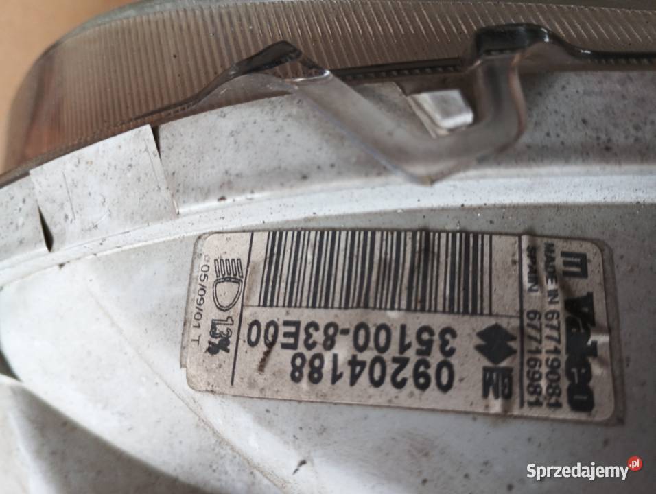 Przednia prawa lampa Opel Opel Agila 2000 osobowe Ostrołęka