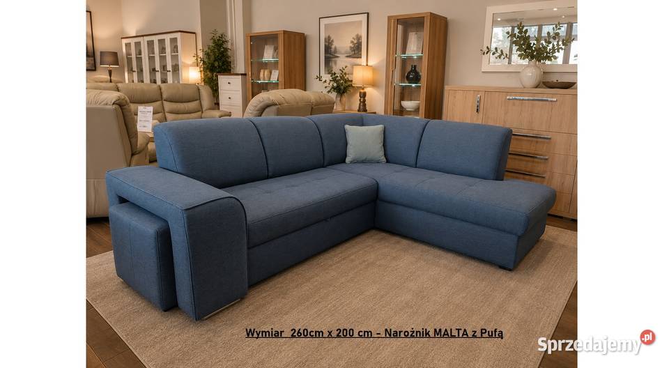 Nowy Narożnik MALTA 260 x 200 z Pufą w OUTLET 40