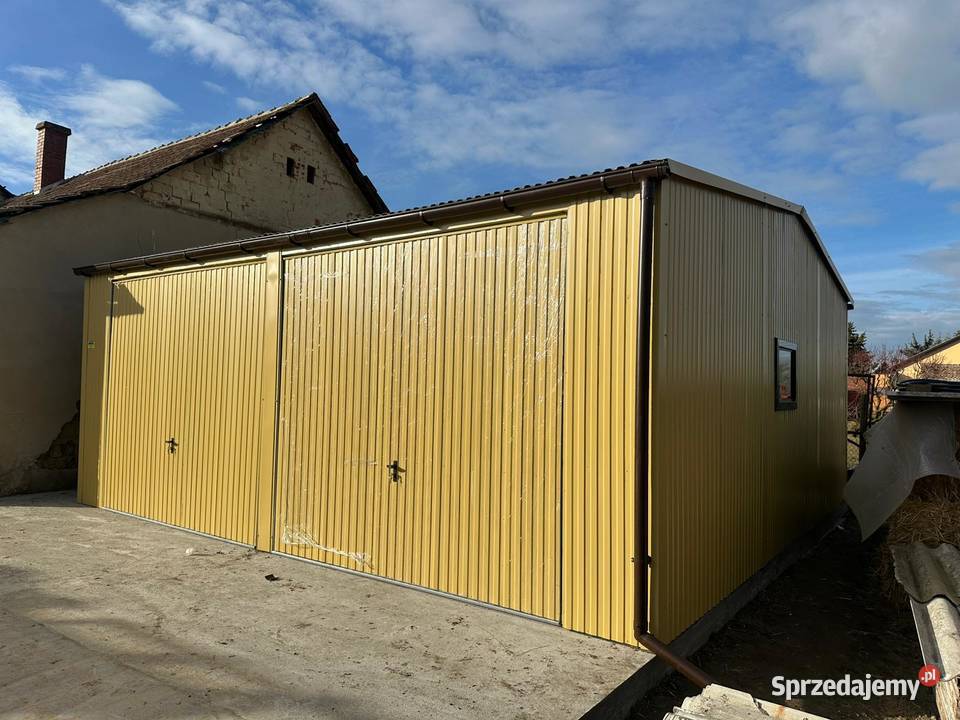 Garaż blaszany 65x6m Dwustanowiskowy Dwuspadowy Glinka