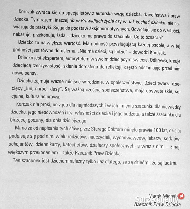 Prawo dziecka do szacunku Janusz Korczak