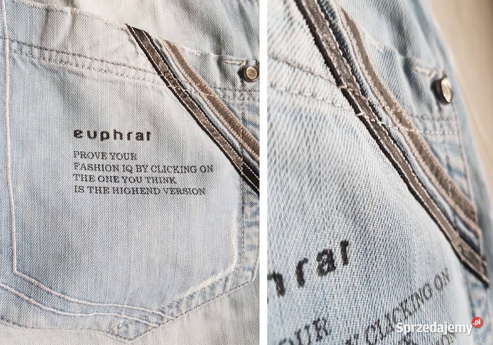 Euphrat spodnie dżinsy męskie letnie skóra nity Odzież codzienna świętokrzyskie Kielce
