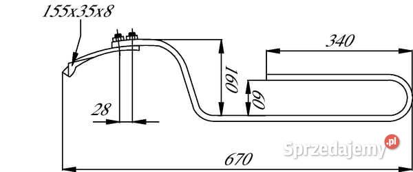 Ząb spulchniacza śladów 32x10x670 mm z redliczką