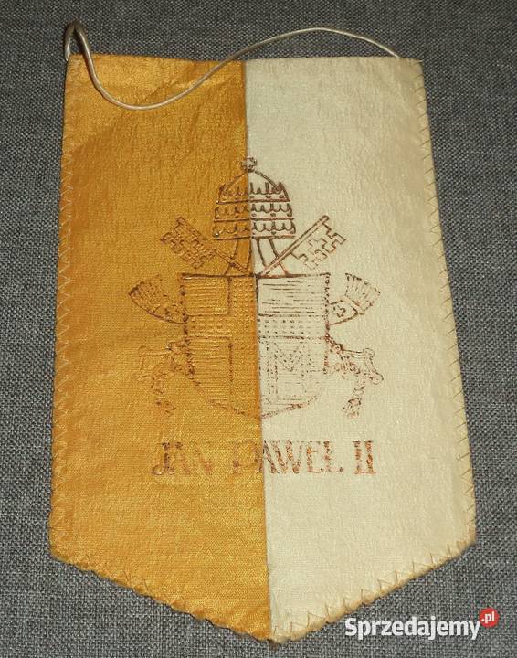 Papież Jan Paweł II proporczyk 1979 Piekary Śląskie