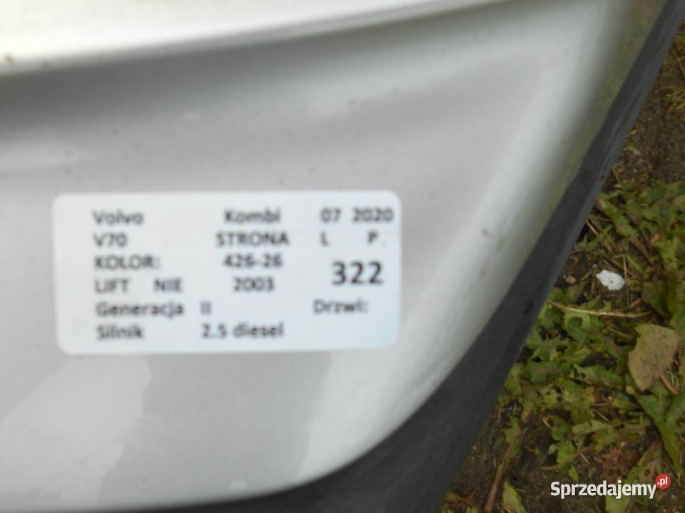 VOLVO V70 II KOMBI 42626 ZDERZAK TYŁ PDC wielkopolskie Zbierkowo sprzedam
