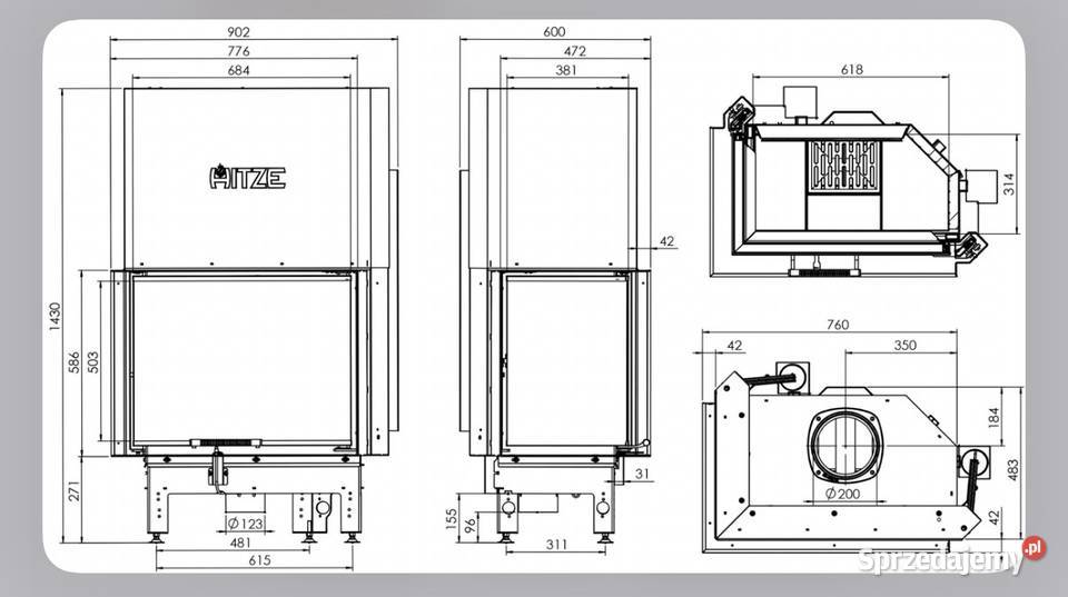 HITZE Wkład kominkowy ALBERO AL16LGHD Wkłady kominowe wielkopolskie Poznań