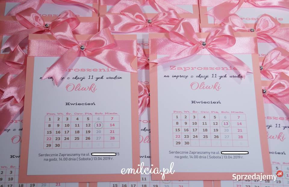 Zaproszenie na urodziny Kartka Kalendarz Spirala Moda i Styl Zielona Góra
