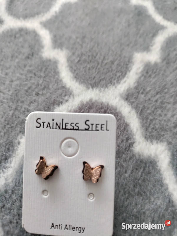 komplet naszyjnik i kolczyki stal motyle śląskie Zawiercie