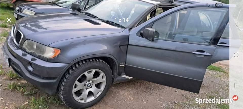 Bmw x5 e53 30d 2001r M57 184 szary małopolskie