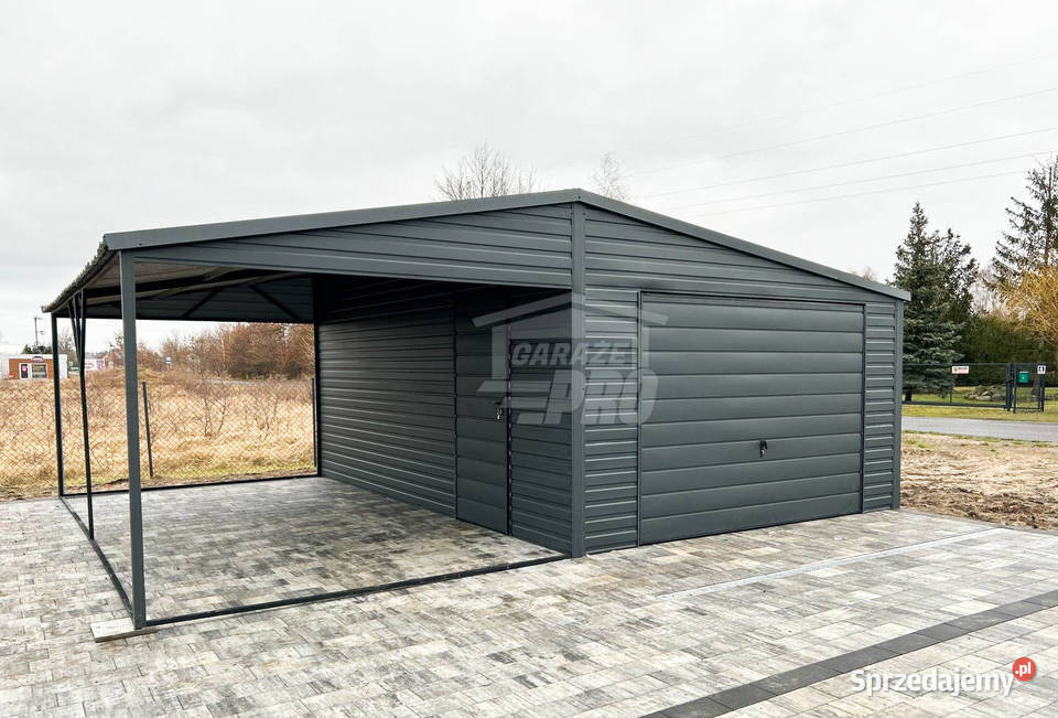 Garaż Blaszany 4x5 wiata 4x5 Antracyt dwuspadowy Sprzedaż Turek sprzedam