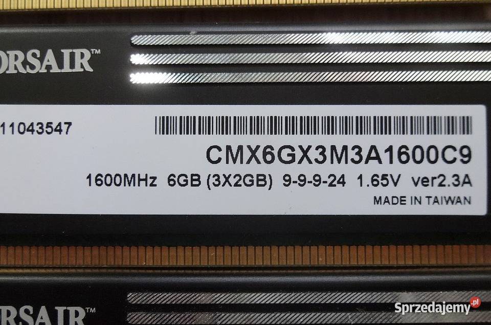 Pamięci DDR3 6gb CMX6GX3M3A1600C91600mhz 3x2gb Szczecin
