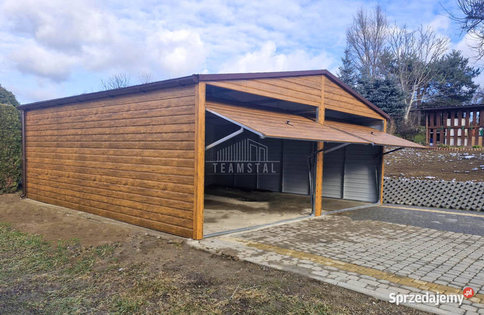 Garaż blaszany 6x65m bramy uchylne rynny dwuspad 39m2 sprzedam