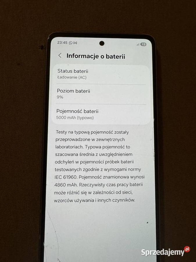 Samsung A53 5G 128GB Pęknięty lewy dolny róg sprzedam