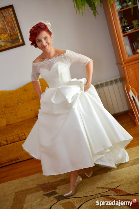 suknia ślubna śmietankowa biel mikado Viola Warszawa