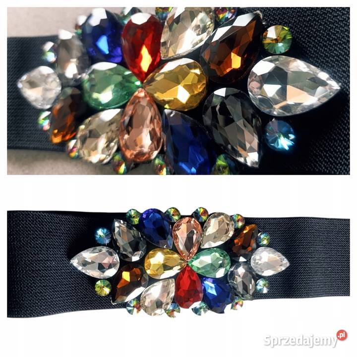 Pasek DamskiGUMA OZDOBNA BIŻUTERIA cekiny