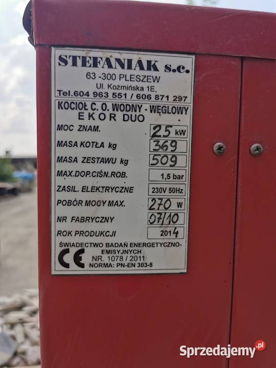 Części do pieca 25KW dwufunkcyjny z podajnikiem Piotrków Trybunalski