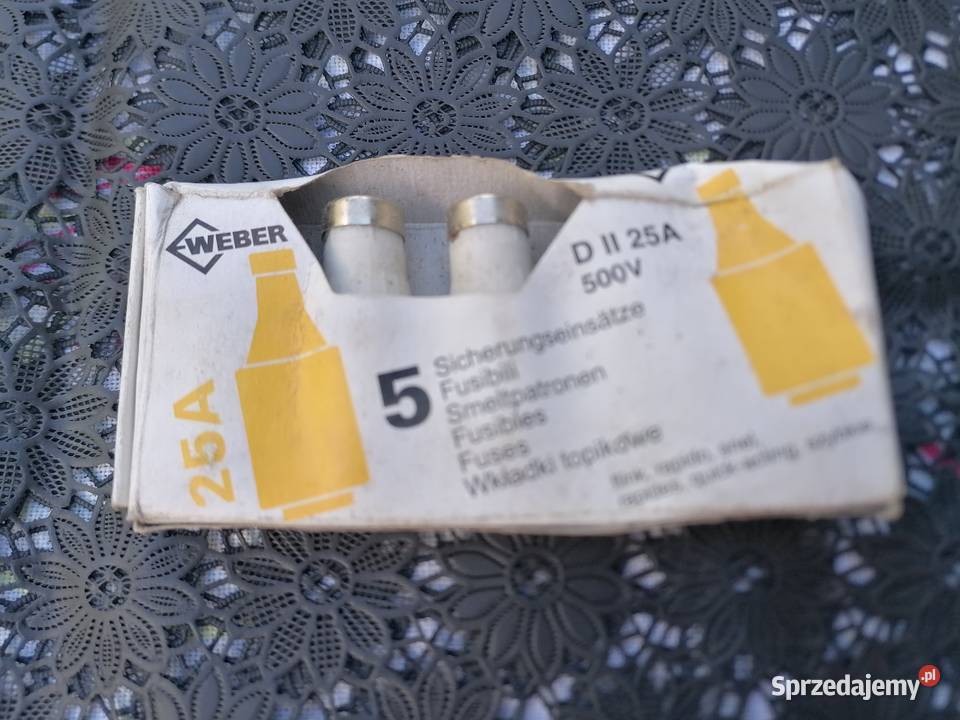 BEZPIECZNIK 25A 500Vwkładka topikowaWEBERSztuk 5 łódzkie Łódź