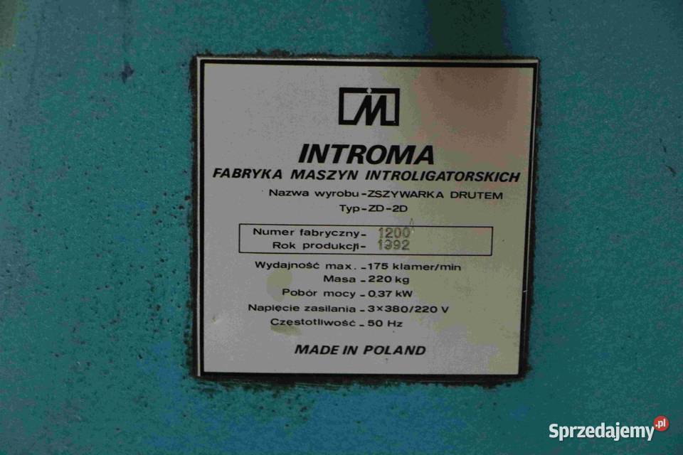 Zszywarka drutem ZD2D INTROMA Gorzów Wielkopolski
